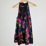 Free People  dark romantic floral satin halter style slip dress. Size small Photo 2