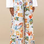 Lulus Eydis Ivory Multi Print Wide-Leg Drawstring Pants Photo 0