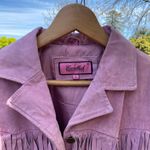 American Vintage VTG Early 1990s Pink Fringe Leather Coat Photo 5