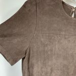 Chloe K  Brown Suede Mini Shift Dress Pockets Small Photo 6