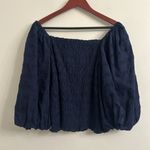 Anthropologie  Maeve Bree Milkmaid Smocked Puff Sleeve Cute Cropped Blouse Sz XL Photo 4