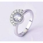 Boutique NEW 2Ct‎ Rhodium 925 Silver Half Moon Silver Simulated Diamond Ring, Size 8 Photo 7