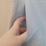 The Limited  Blue and White Striped Faux Wrap Skirt Photo 1