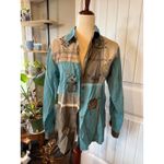 Napa Valley Petites Women's Embroidered Patchwork Button Up Shirt Size M Blue Size M Photo 4