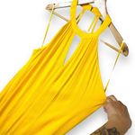 Bebe NWT  Yellow Daffodil Strappy Halterneck Maxi Dress - Large Photo 3