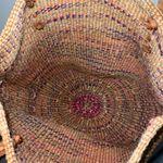 Vintage Handmade Woven Sisal Market Tote Bag with Leather Handles Brown Photo 3