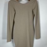 Windsor Nude Glittery Low Back Body Con Dress Long Sleeves Sz Small Photo 3