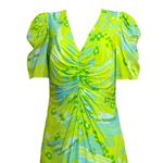 RHODE Maci Geometric Puff Sleeve Midi Dress, Electric Eden, 8 (US) Green Photo 5