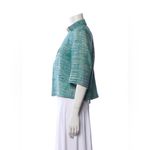 Akris  Silk Tweed Evening Jacket in Teal Blue Green Size Large or 10 Photo 1