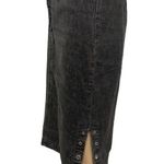 Simon Chang Black Grommet Accent Pocket Denim Side Slit Midi Skirt Womens 10 Photo 2