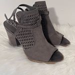 American Eagle  suede Gray Peep-Toe Heels size 7.5 Photo 0