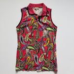 Etro Sleeveless Pink Paisley Shirt Size 44/Medium Green Photo 2