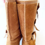 Koolaburra by Ugg  9” Shearling Boots Size 5 Tan Suede Bow Details Warm Cozy Boot Photo 7
