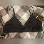 New! INLYRIC Black Inbarely Triangle Bralette Plunge Unlined Seamless Bra Size L Photo 5