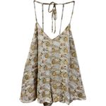 Free People New Rare Chiara Playsuit Mini Open Back Jacquard Metallic Romper XS Photo 3
