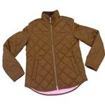 J. Crew Women’s Tan Brown Pink Lightweight Quilted Puffer Zip Up Jacket Size XXS Photo 0