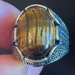 Cool tigers eye stone S925 silver ring size 7.5 Photo 4