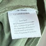 Cottagecore Puff Sleeve Large Rosette Green Stretch Floral Textured Modest Top Photo 7