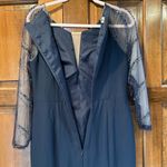 JJ's House JJ’s House Dark Navy Evening Gown Size 8 Beaded Sleeve Floor Length Formal Dress Photo 7