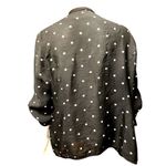 Chico's  Black Polka Dot Cardigan Lightweight Open Front Blouse Roll Tab Sleeves Photo 2