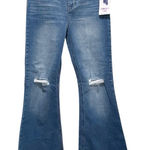 Vanilla Star Jeans Vanilla Star Seam Back Flare Distressed Blue Jeans Womens Junior Size 9 W29 Photo 0