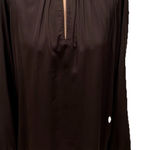 Ralph Lauren Chocolate Brown Satin Like Blouse Long Sleeve Fall Autumn Classic Photo 0