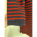 Lands End Boat Neck Striped Cotton Tunic Top Sweater Size S Red Navy Nautical Blue Photo 3