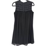 Women's 100% Silk Black Sleeveless Pleated A Photo 3