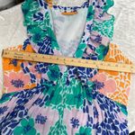 Oliphant L Silk cotton Blend ruffle v neck maxi dress floral multicolor ALTERED Blue Size L Photo 5