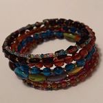 Women’s Stretchy Spiral Bracelet Cuff Beaded Multi Color Glass Bead Photo 6