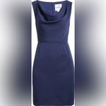 Sam Edelman Cady Drape Neck Mini Dress - Size 12 - Navy Blue - NWT Photo 4