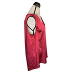 Lilla P Womens Tank Top Sz XL Satin Red Shark Bite Hem Holiday Christmas Edgy Photo 2