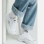 FILA Ray White Faux Leather Holographic Stripe Lace Up Sneakers Women’s Size 8 Photo 0