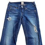 True Religion Joey Flare Jean Size 27x34 Medium Wash Distressed Photo 1