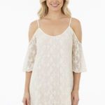 Jella Couture  ivory lace cold shoulder dress size medium Photo 0