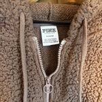 PINK - Victoria's Secret  Woman's Medium Mauve/Brown Sherpa Pullover‎ Hoodie Photo 3