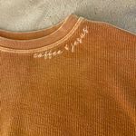 Coffee & Jesus Corduroy Sweatshirt Brown Size M Photo 2