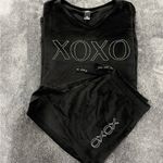 XOXO Nwt Black Velvet  Shirt and shorts PJ Set Photo 1