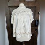 Anthropologie  Eri and Ali White Boho Crochet Cottagecore Blouse Size Large Photo 4