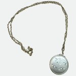 Etched Locket Silvertone Necklace Photo 0
