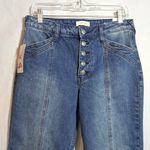 Cleo + Wolf Women's High Rise Straight Dark Wash Button Fly Denim Jean Size 28 Blue Photo 2