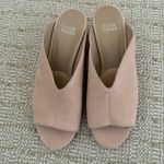 Eileen Fisher  Pale Pink Suede Slip On Block Heel Sandals Size 6.5 Photo 1
