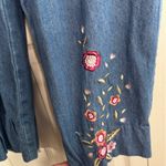 National floral embroidered hemmed jeans size 22W Blue Photo 1
