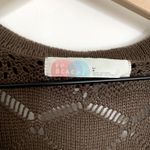 Free People Islamorada Fauxchet Sweater Maxi Crochet Dress Brown Womens Large Photo 10