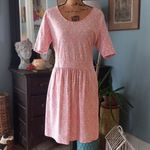 Lands' End  Pink and White Floral Print Fit & Flare Pocket Dress Photo 3