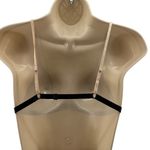 TAMSC Black Semi Sheer Bralette Embroidered Floral Womens Medium Photo 3