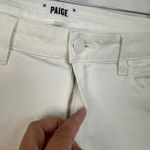 Paige ‎ High Rise Flare Jeans Raw Hem Crisp White Denim Pants Womens Size 31 Photo 3