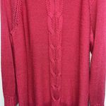 Apt. 9  Womens Sweater Plus Size 1X Hot Pink Cable Knit Tunic Barbie Barbiecore Photo 2