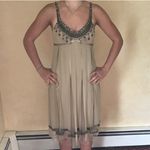 Vintage 90s Sue Wong Nocturne 100% Silk Beaded Dress Size 10 Tan Photo 2