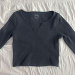 Princess Polly Navy blue long sleeve crop top Photo 0